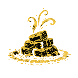 Logo de carbón premium en oro